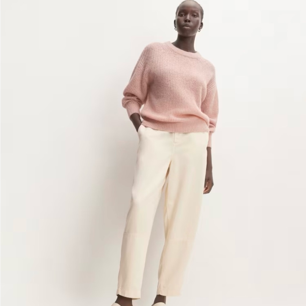 NEW Everlane Cocoon Crew Alpaca Sweater size S Cafe Crème